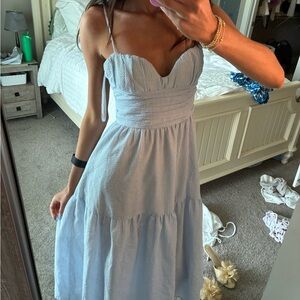Tuckernuck Light Blue Seersucker Maxi Dress